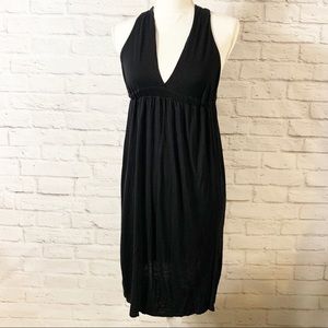 🌻 BLACK summer DRESS twist back HALTER medium